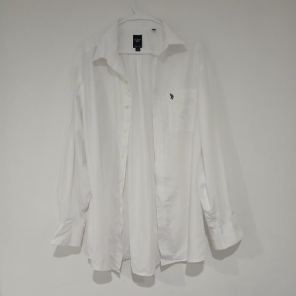 U.S Polo Assn White Shirt Wrinkle free men's Long Sleeve button Shirt Size XL. - Picture 14 of 14
